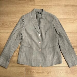 Lafayette 148 New York Women’s Blue Plaid Three Button Wool Blend Blazer Size 8